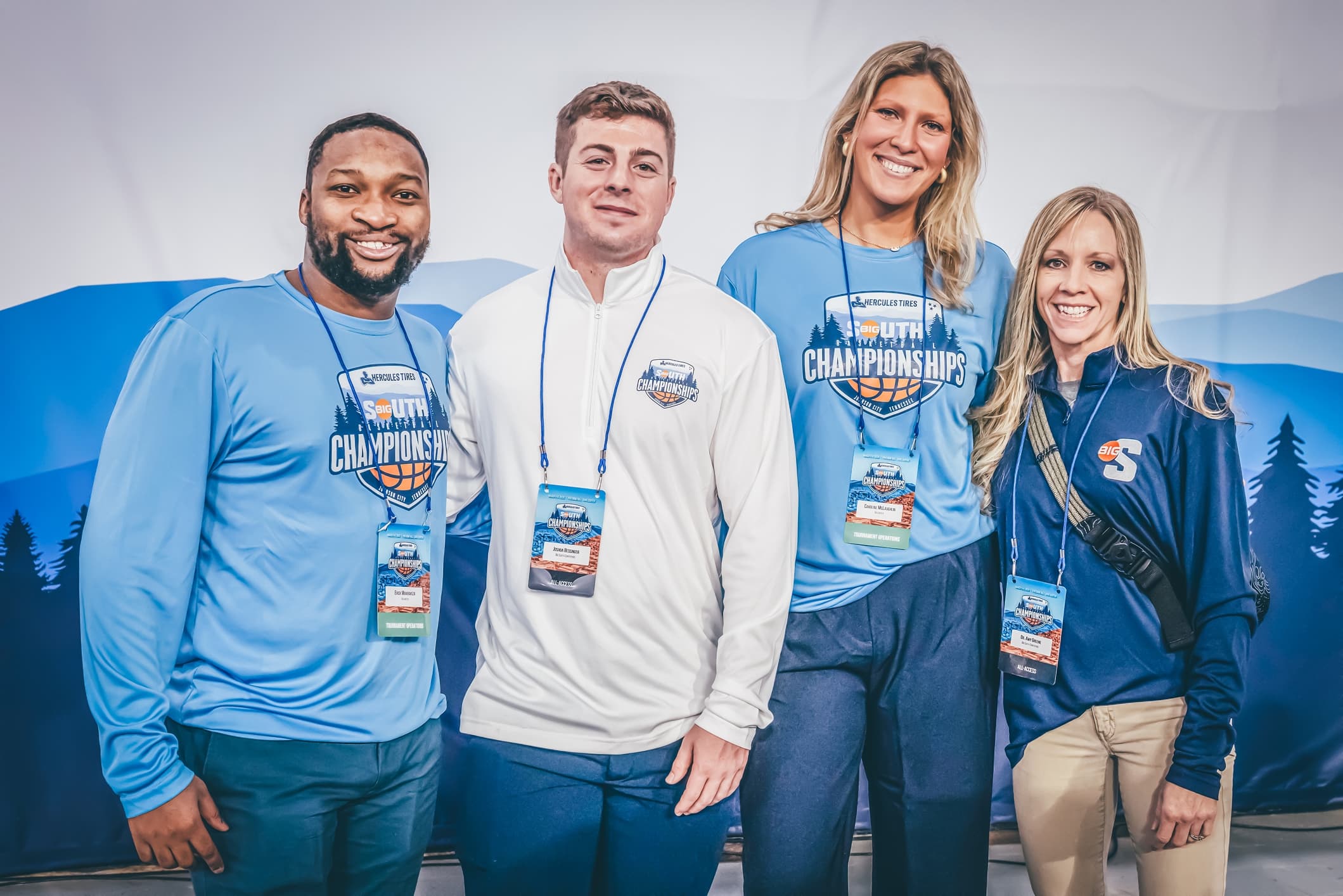 Dr. Amy Greene and ETSU staff at the Big South Championships